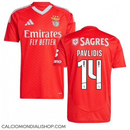 Maglie da calcio Benfica Vangelis Pavlidis #14 Prima Maglia 2024-25 Manica Corta